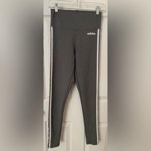 Adidas Leggings Yoga Pants Climalite Women's Small Training Striped Gray EUC